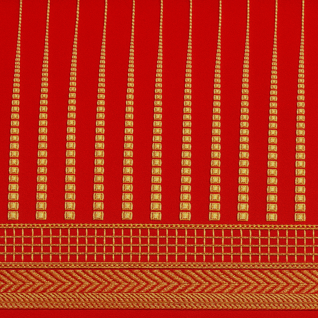 Colorful fabric textile on showcase in store